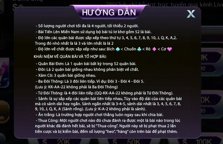 Tiến Lên Miền Nam Tại 789Club Sân Chơi Bài Dân Gian Đỉnh Cao Hấp Dẫn